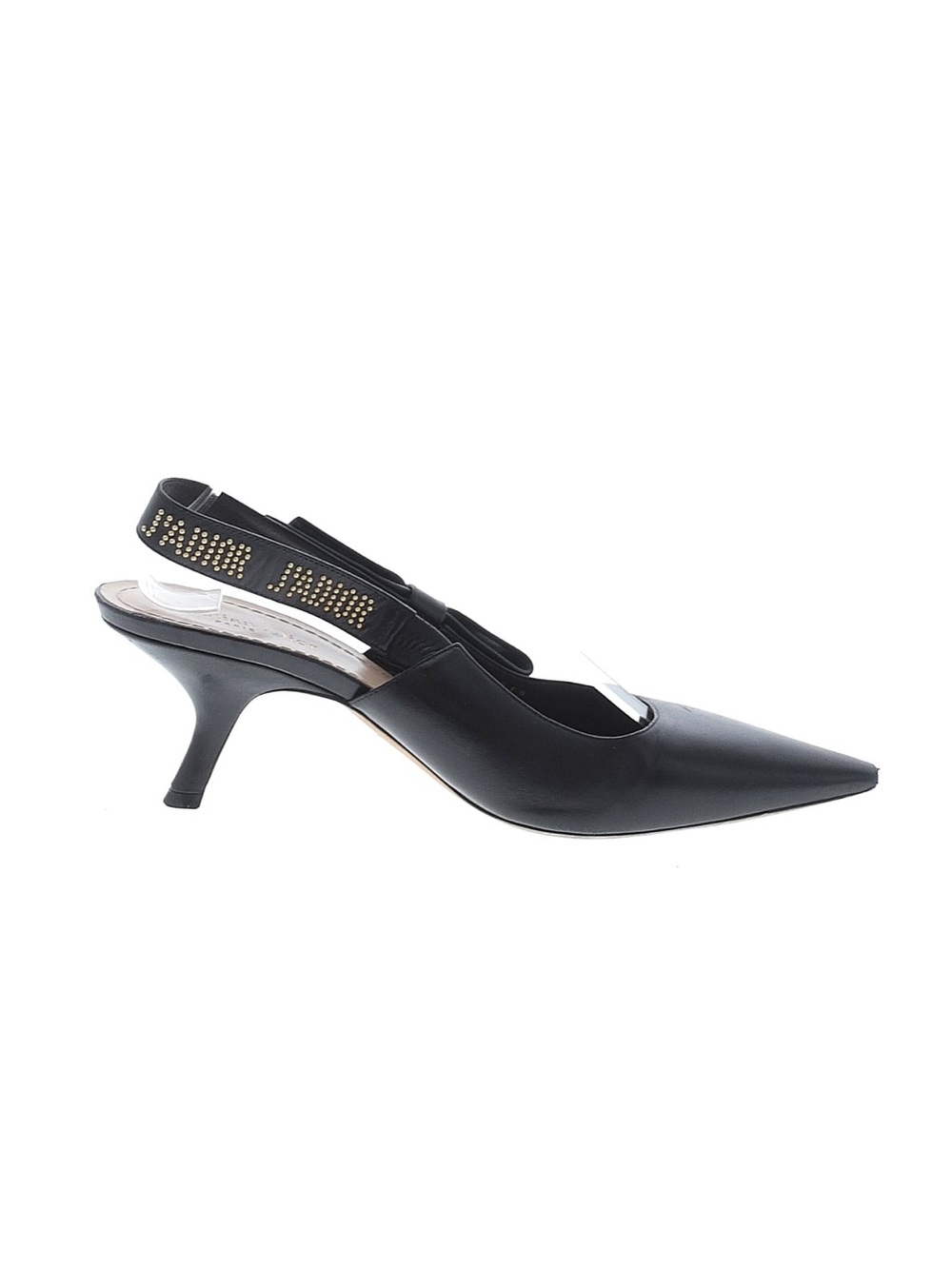 Black Pointed Slingback Kitten Heel Pumps
